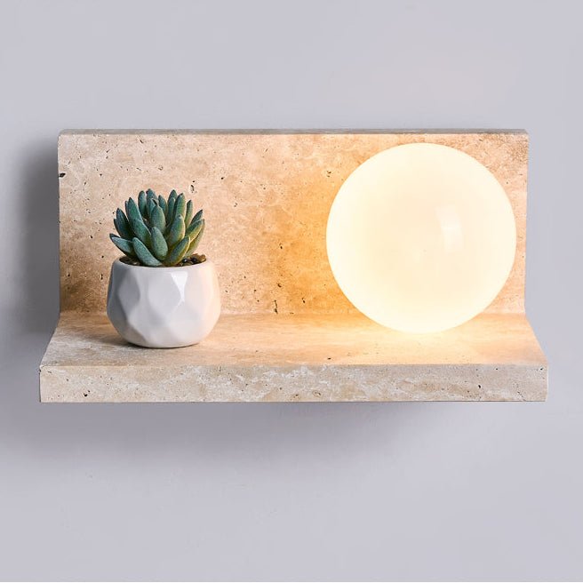 Vanthel Shelf Travertine Sconce