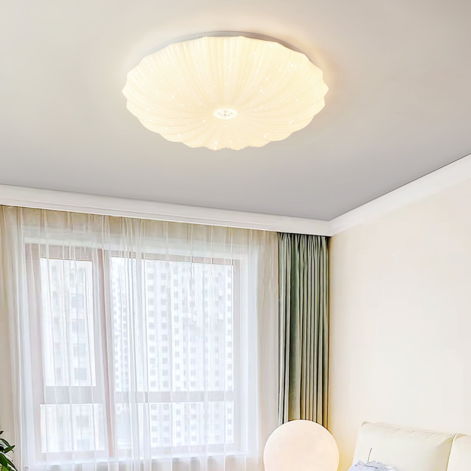 Coloria Nordic Art Shell Round Ceiling Lamp - Neutral Decor