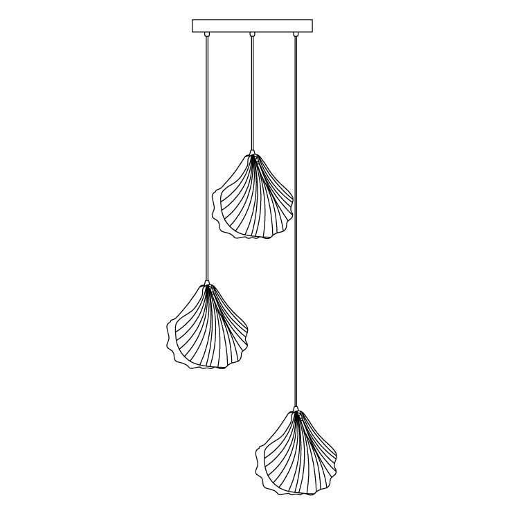Veda Pendant Lamp Glass Shell Artistic Elegant