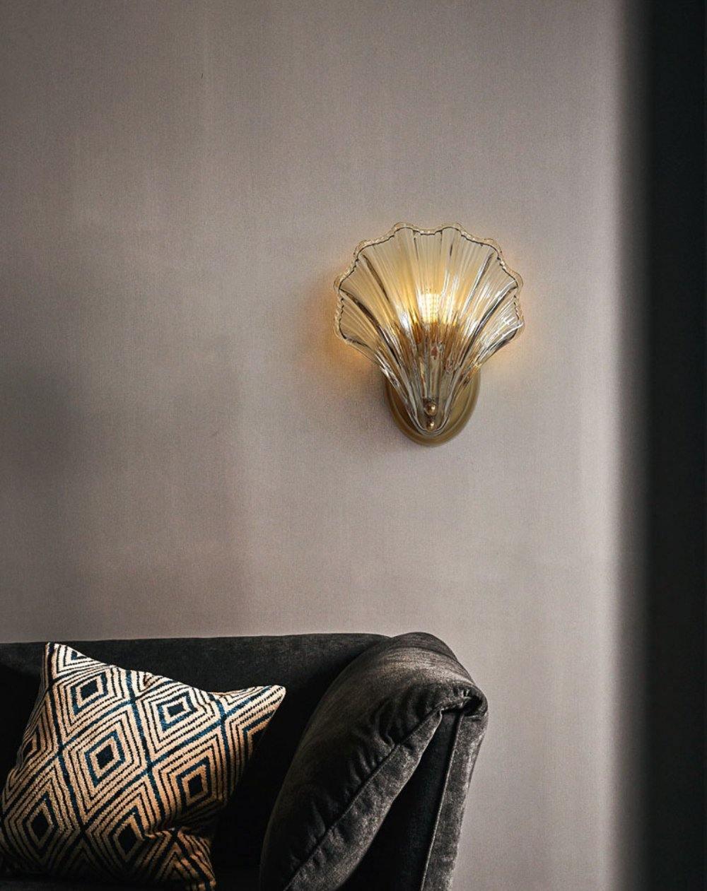 Neo Premium Elegance Brass Glass Wall Light