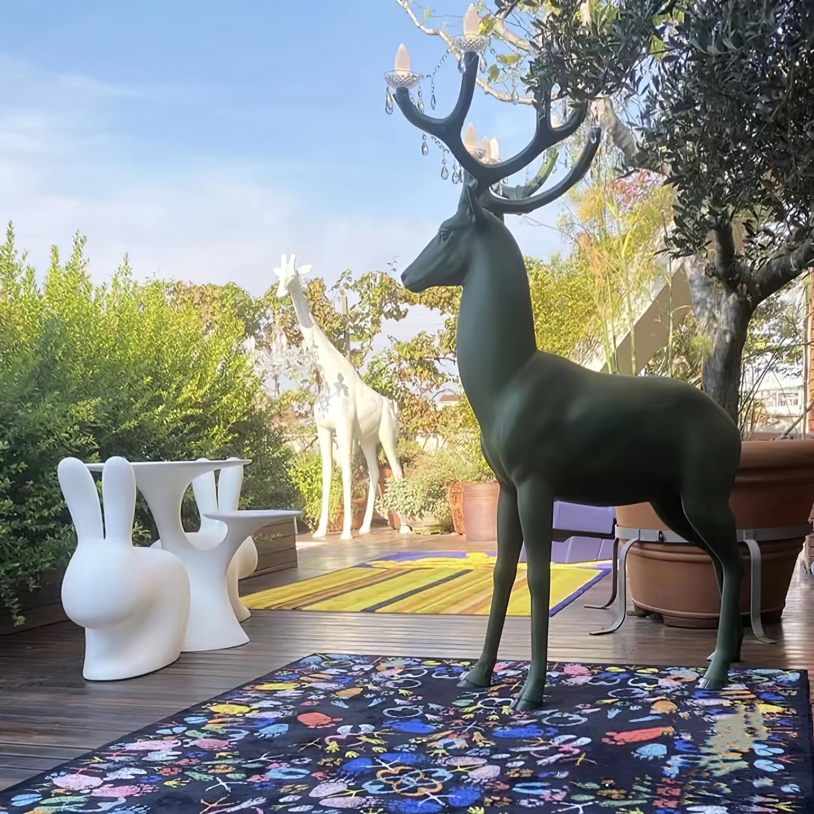 Veluaine Floor Lamp Deer Figure Playful Artistic