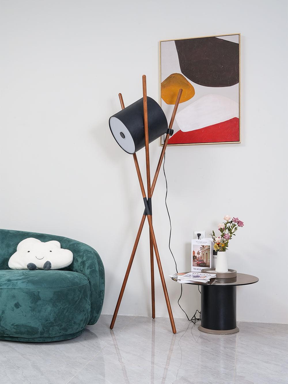 Syloena Contemporary Wood Floor Lamp