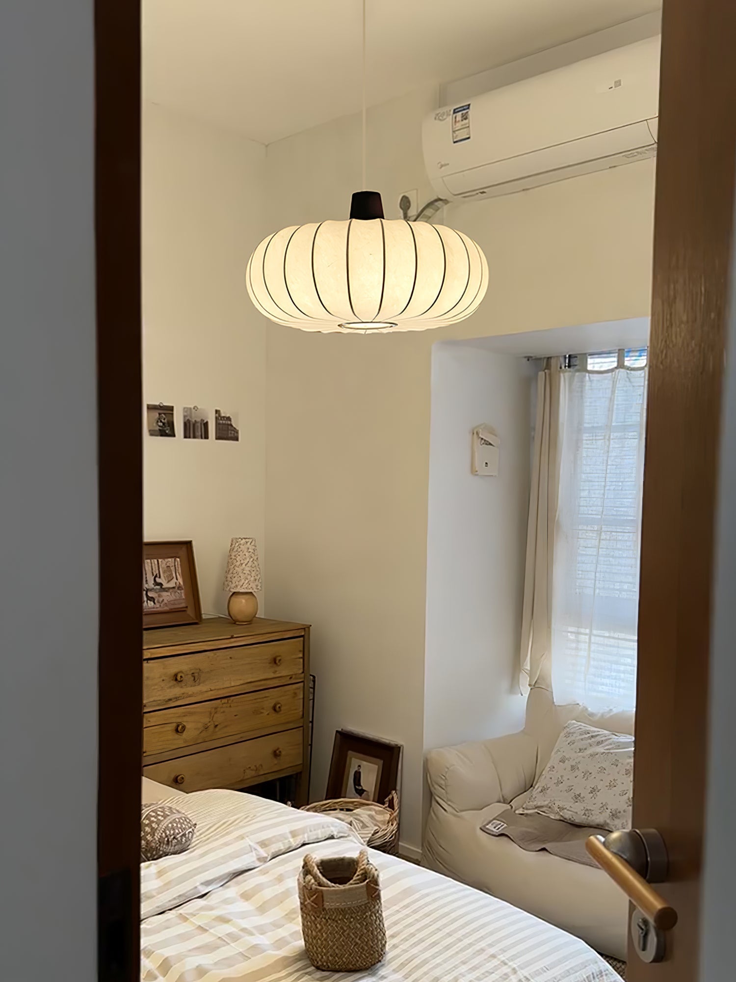 Aldeelia Silk Wood Retro Pendant Light
