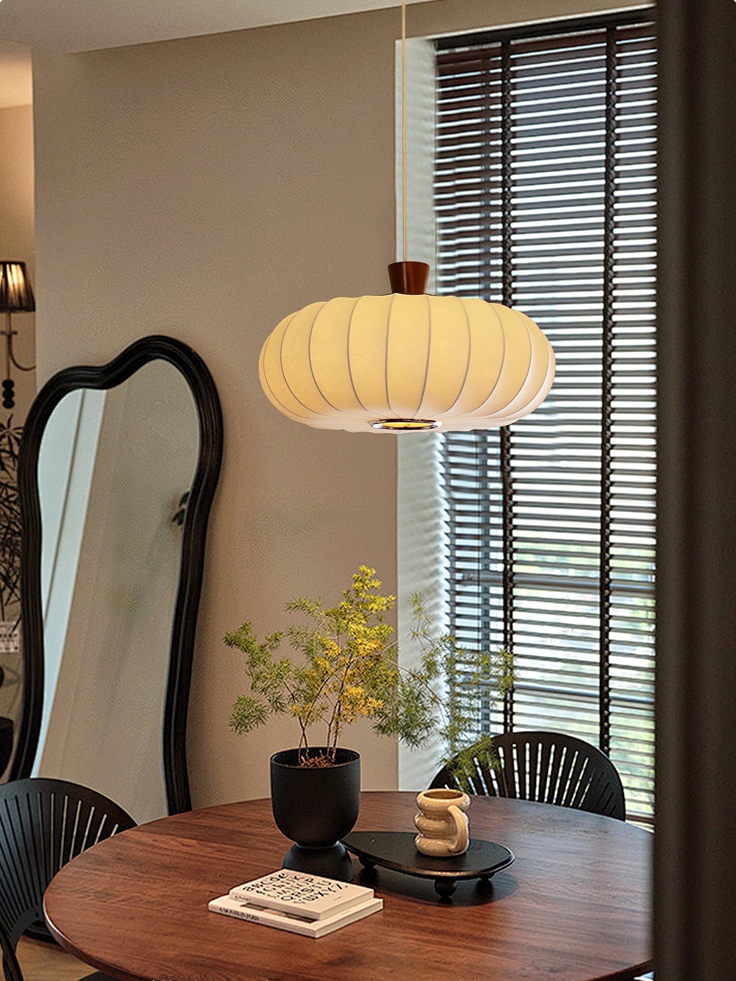 Aldeelia Silk Wood Retro Pendant Light