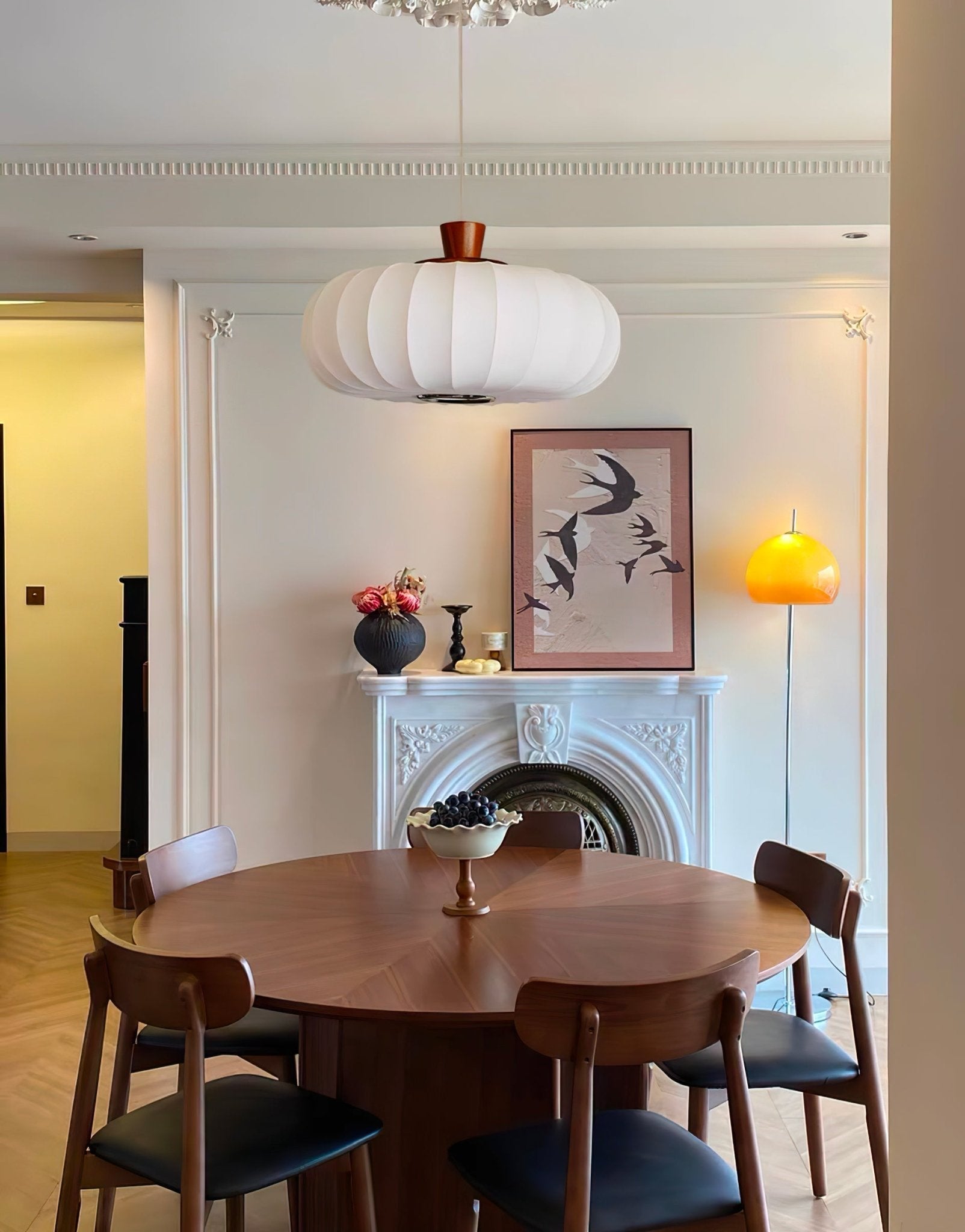 Aldeelia Silk Wood Retro Pendant Light