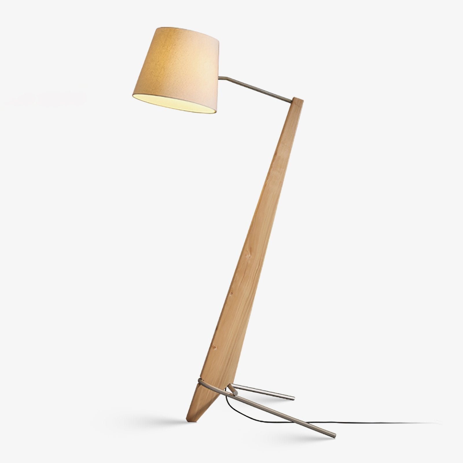 Vyran Wood Fabric Floor Lamp