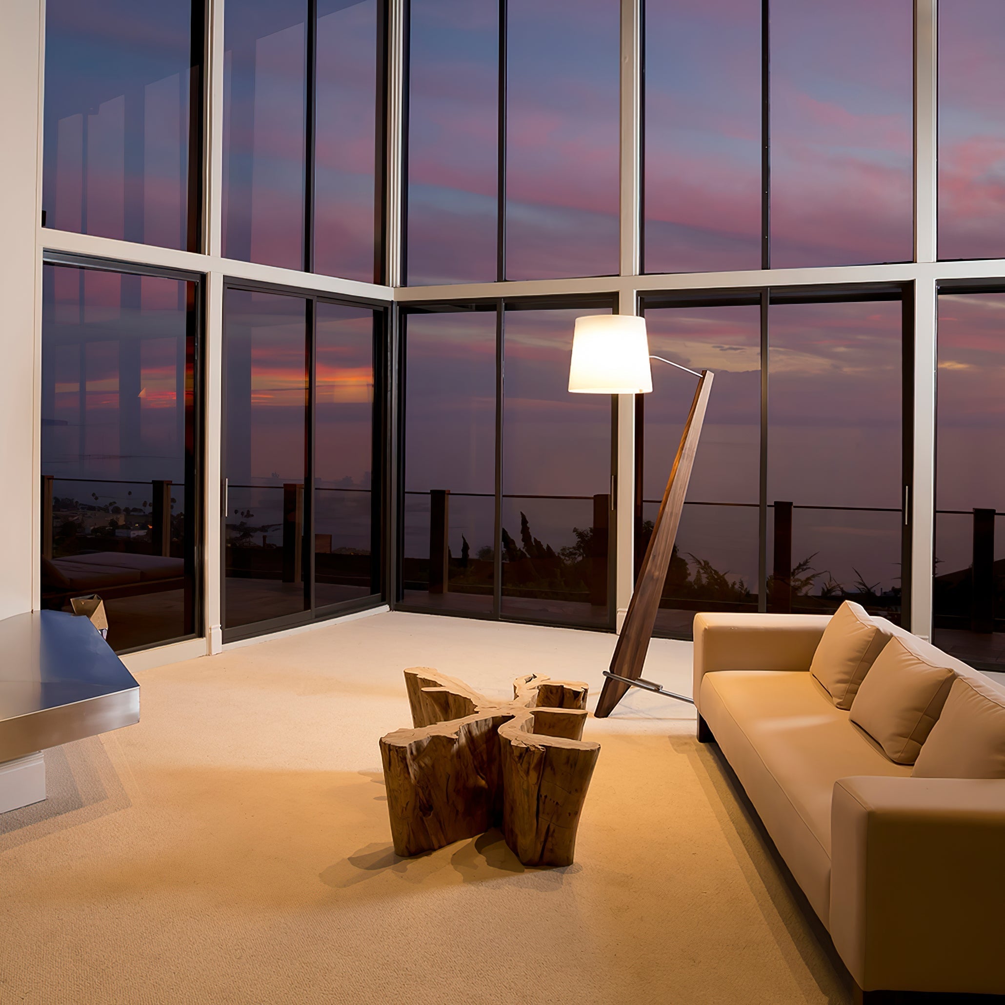Vyran Wood Fabric Floor Lamp