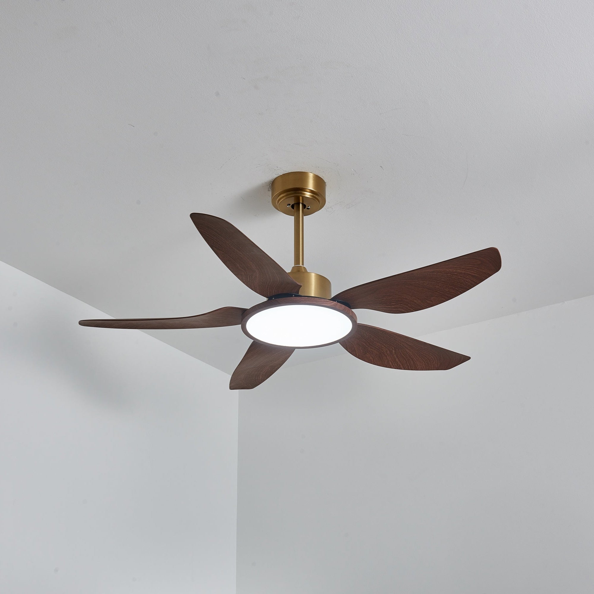 Aurelia Modern Wood Brass Ceiling Fan Light - Neutral Decor