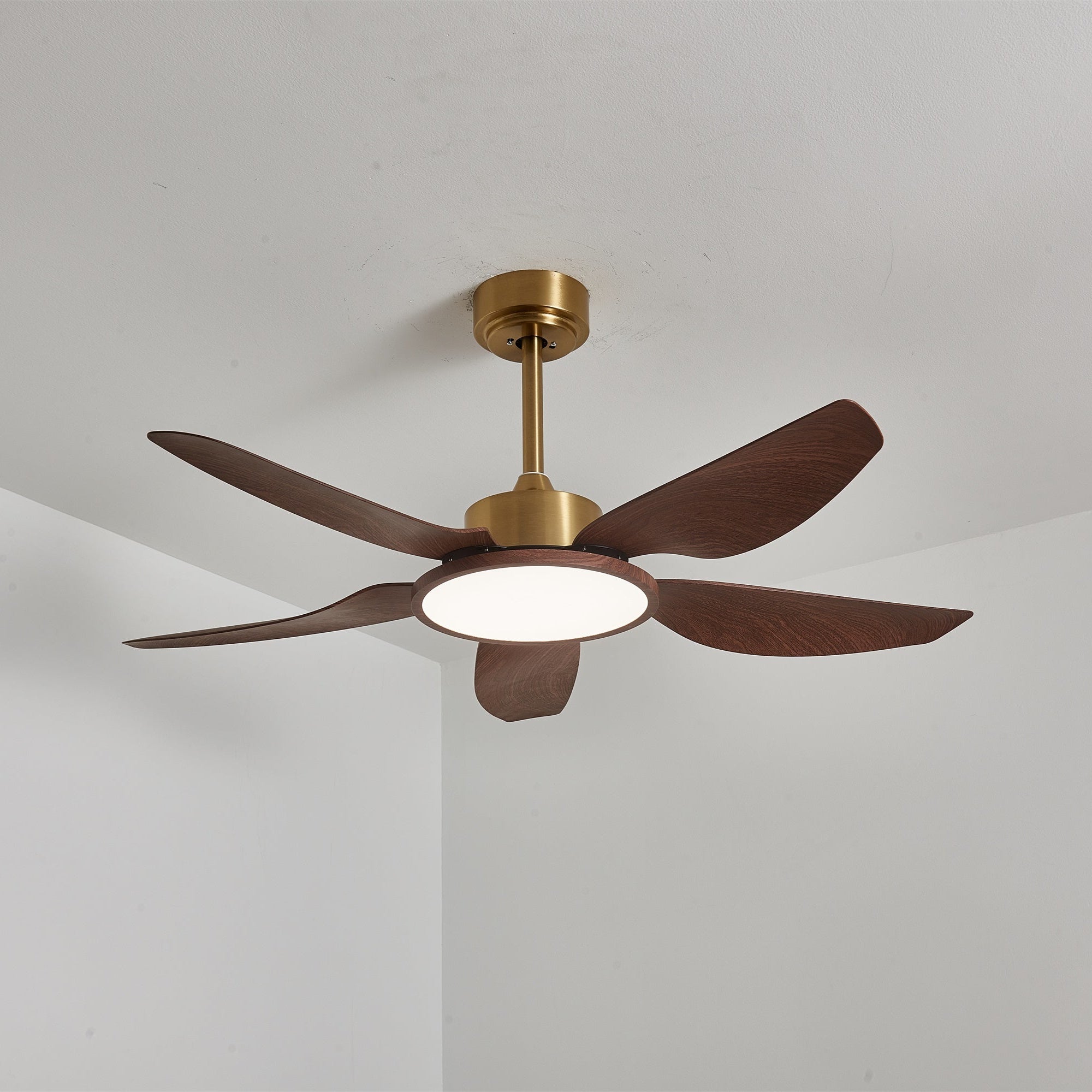 Aurelia Modern Wood Brass Ceiling Fan Light - Neutral Decor