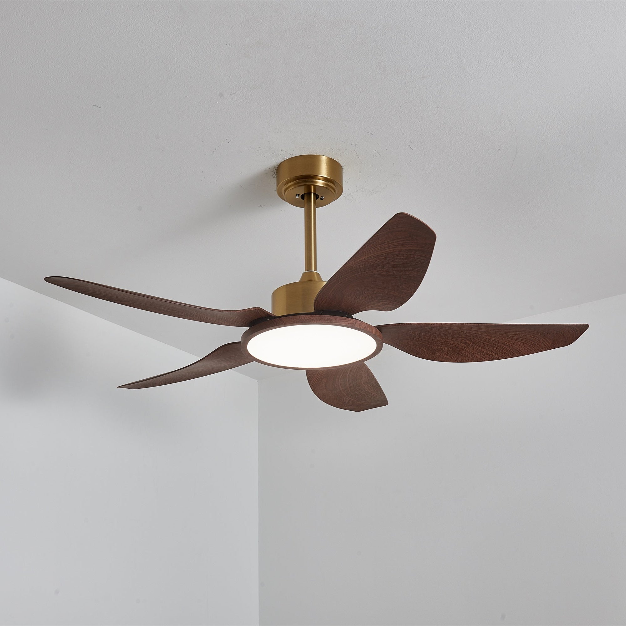 Aurelia Modern Wood Brass Ceiling Fan Light - Neutral Decor