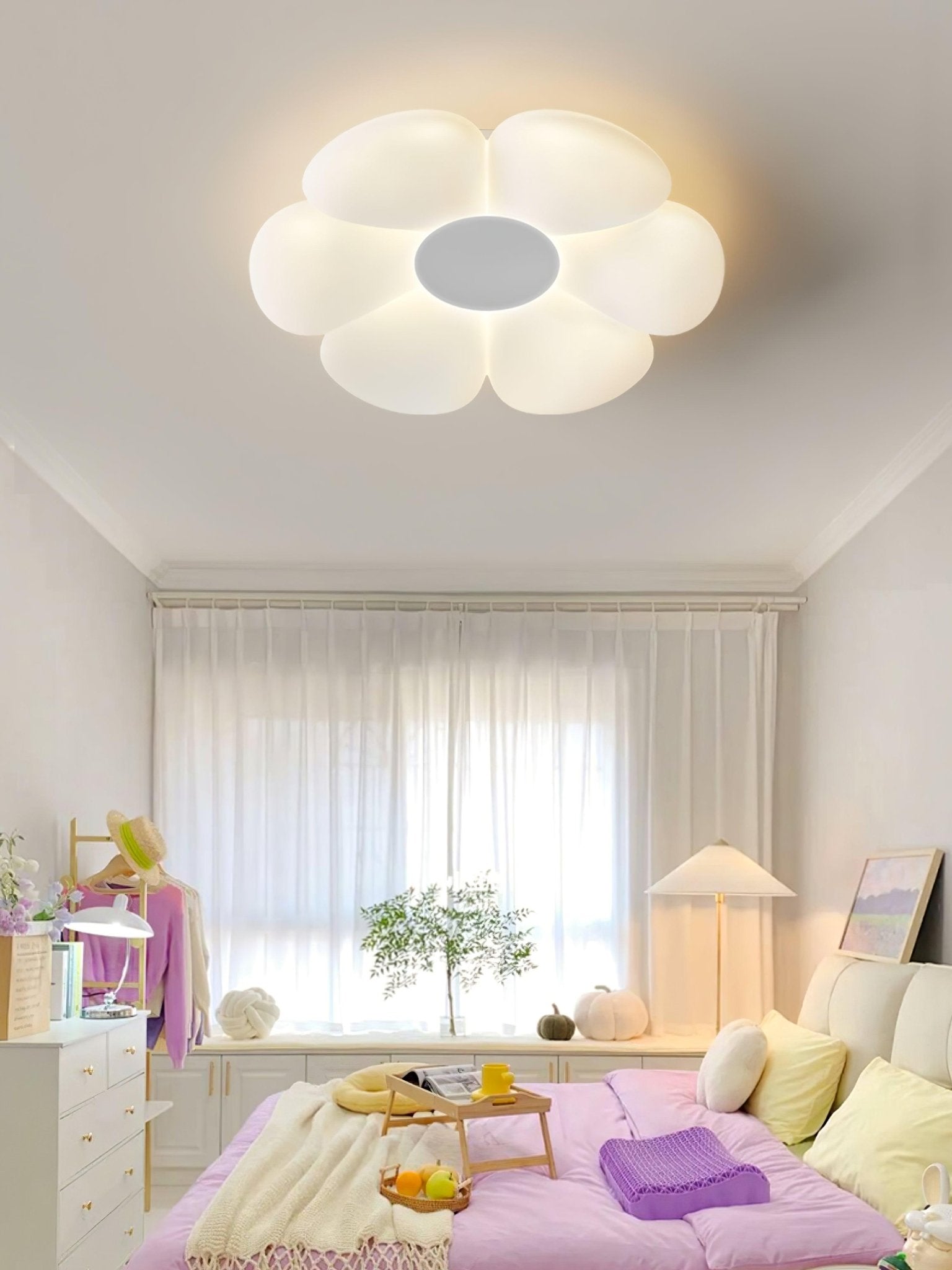Liorinella Ceiling Lamp Six-Leaf Flower for Kids Room