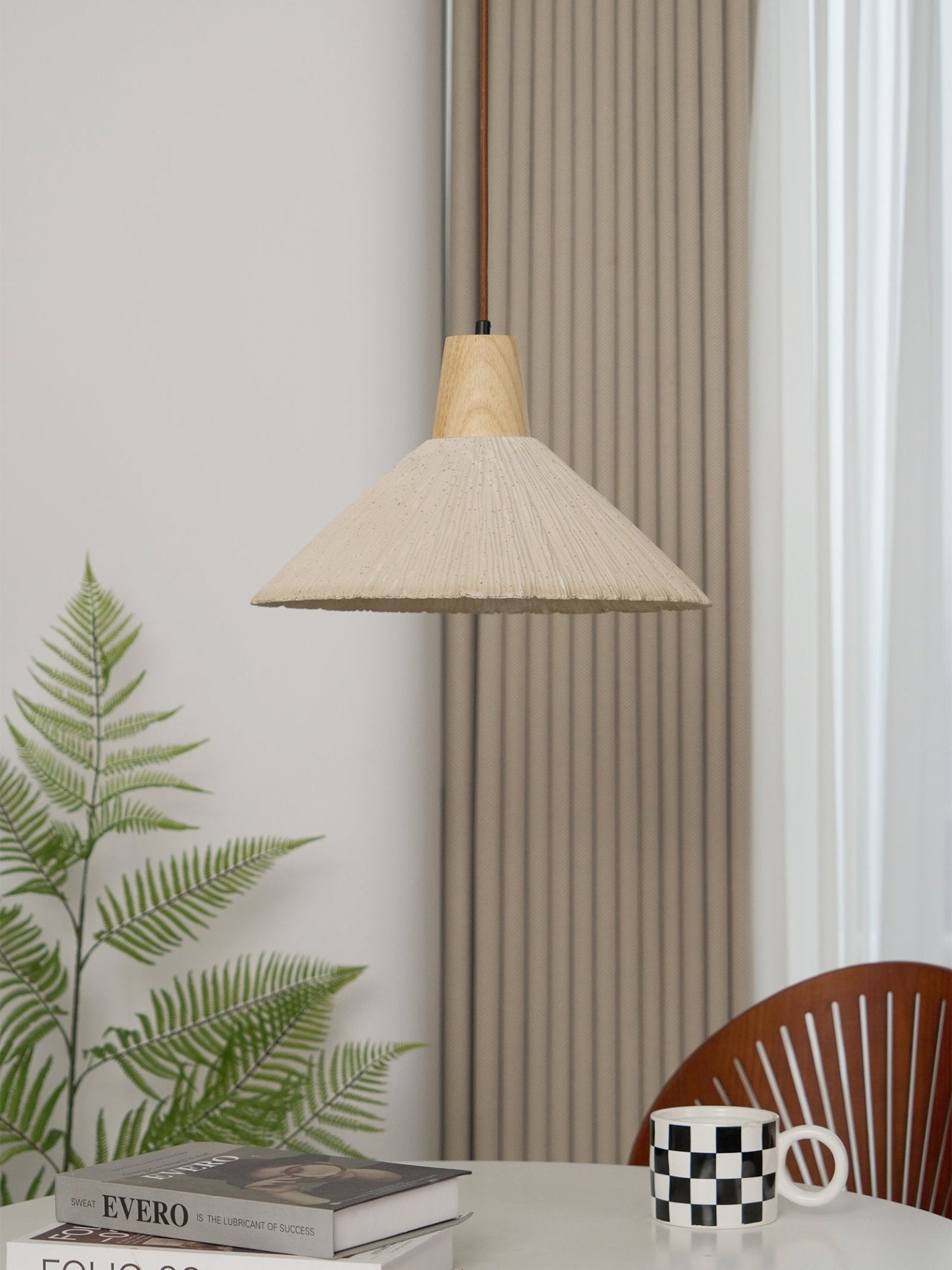 Lirixon Pendant Lamp Concrete Pleated