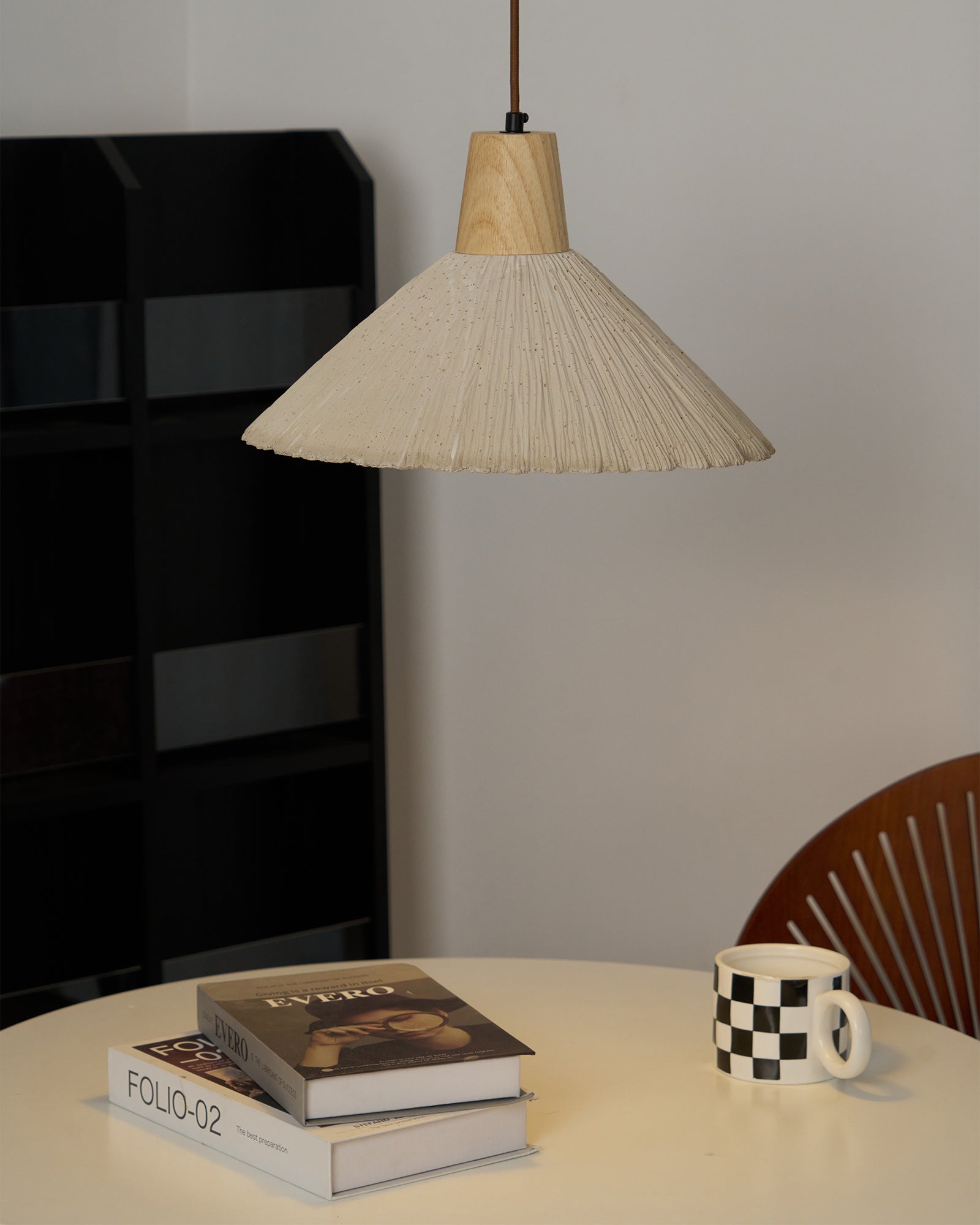 Lirixon Pendant Lamp Concrete Pleated