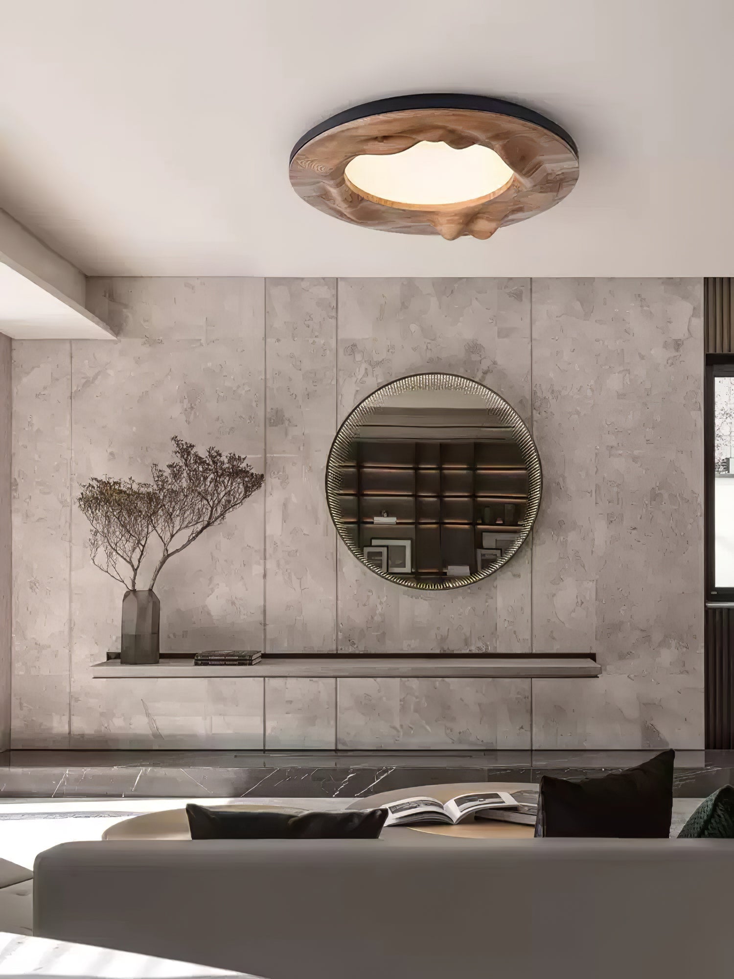 Rinarena Ceiling Lamp Wood Ripple Organic Tranquil