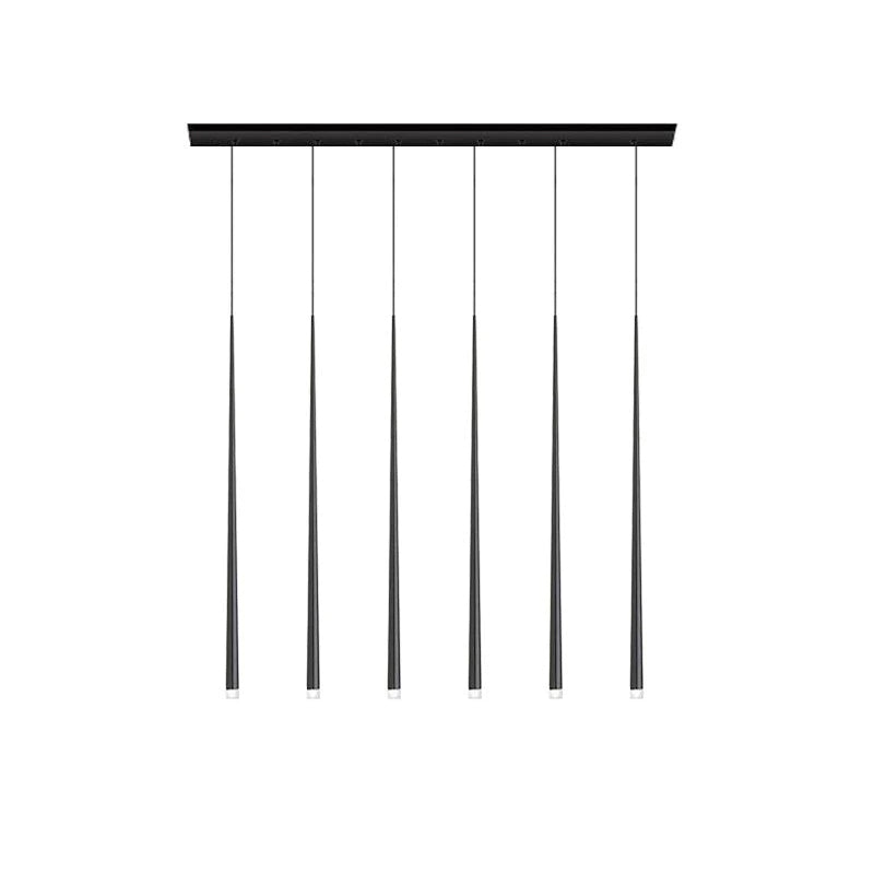 Reveno Chandelier Linear Slender Black Minimalist