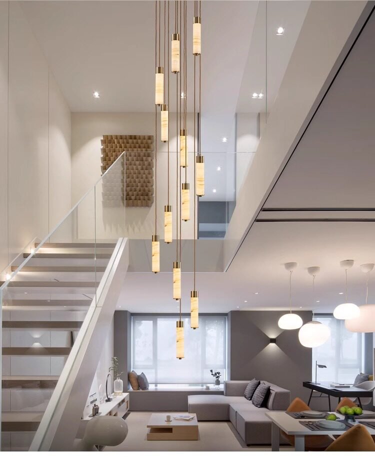 Aveneira Alabaster Column Chandelier