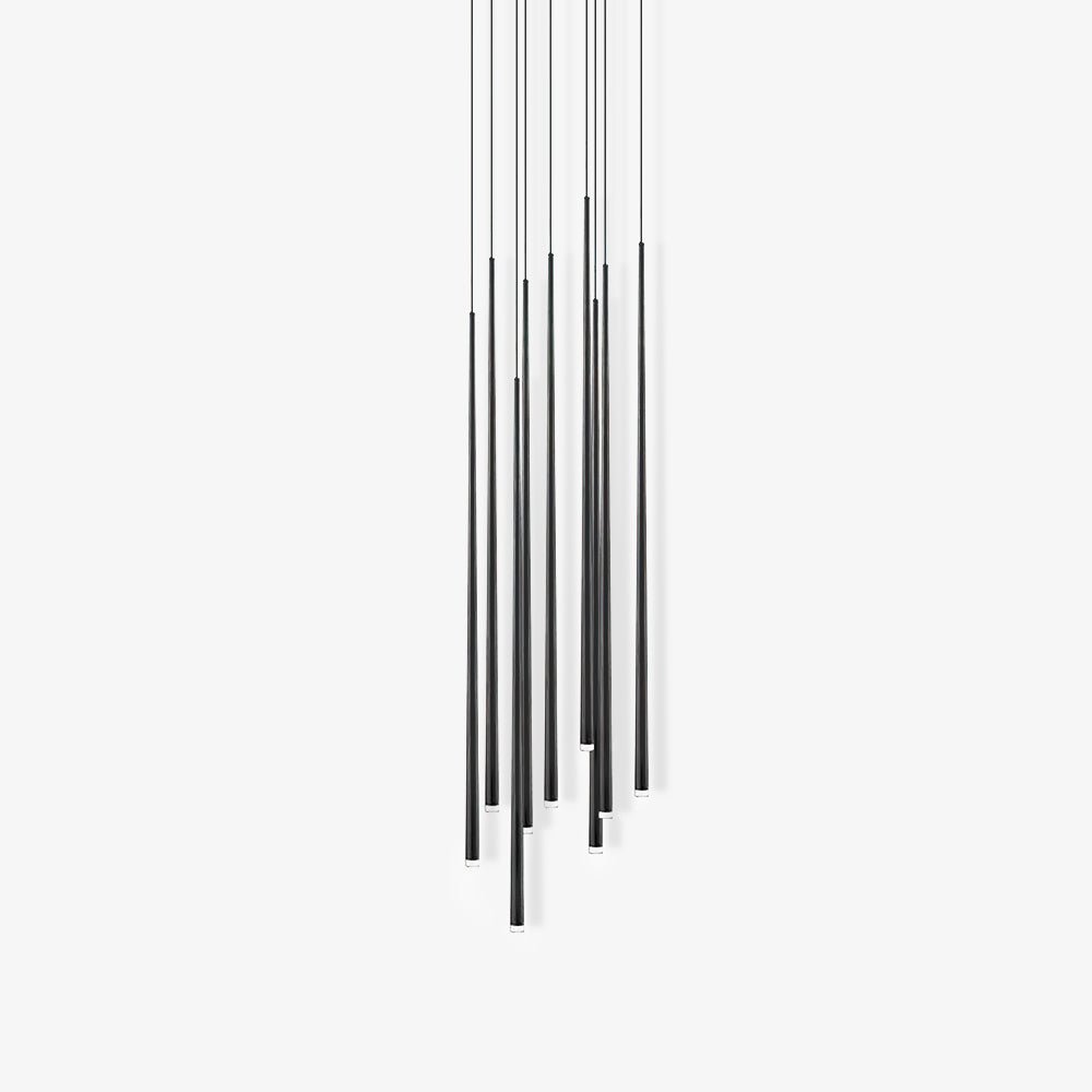 Reveno Chandelier Linear Slender Black Minimalist