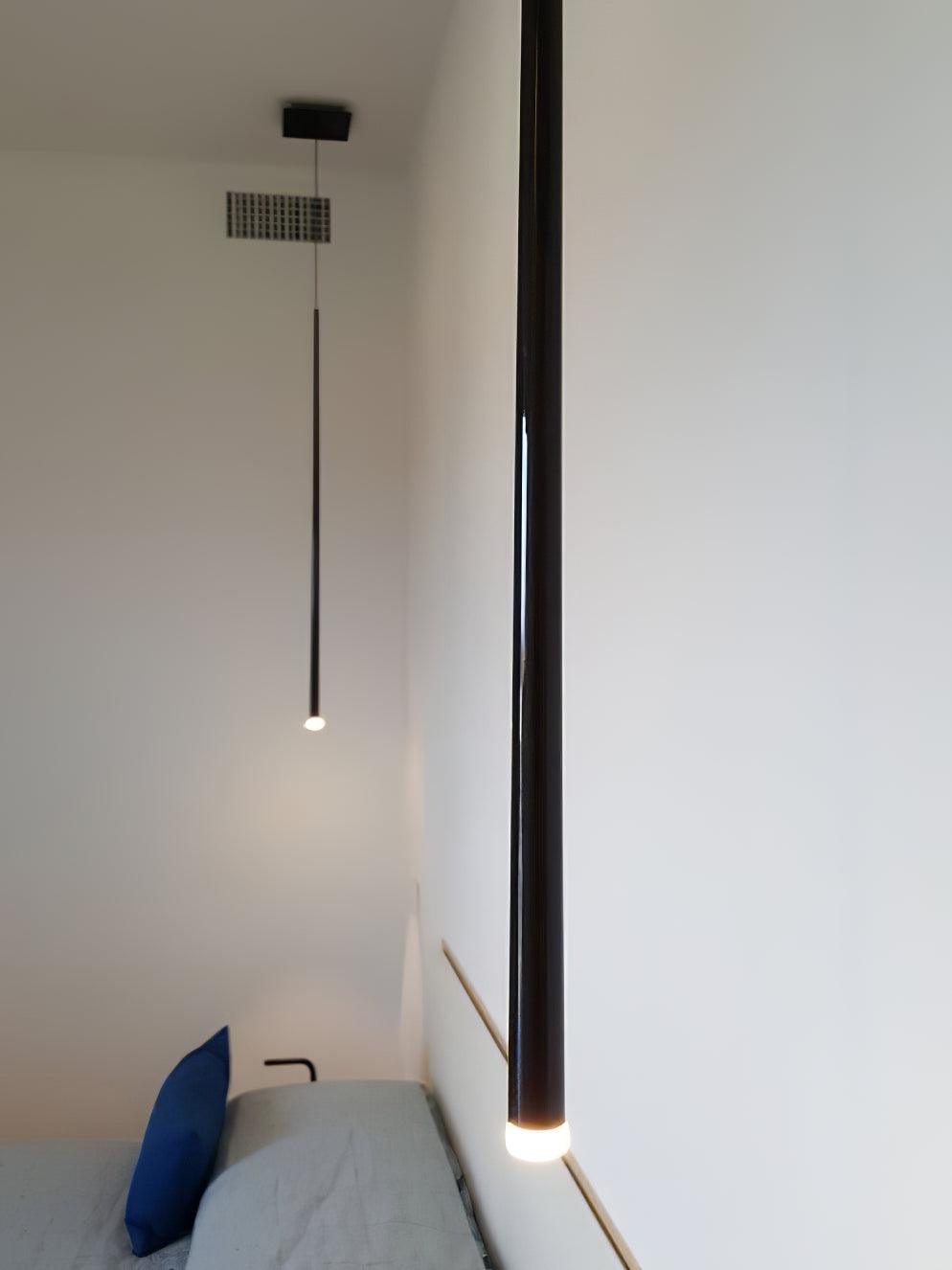 Reveno Chandelier Linear Slender Black Minimalist