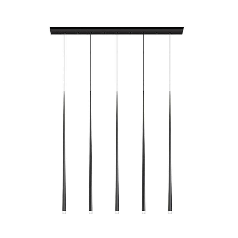 Reveno Chandelier Linear Slender Black Minimalist