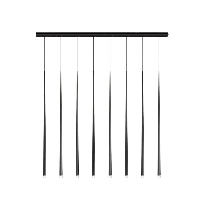 Reveno Chandelier Linear Slender Black Minimalist