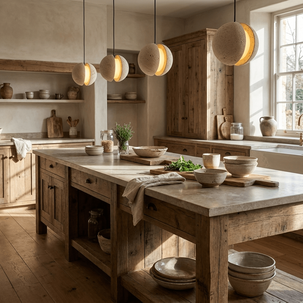 Tavanise Travertine Globe Pendant Lamp