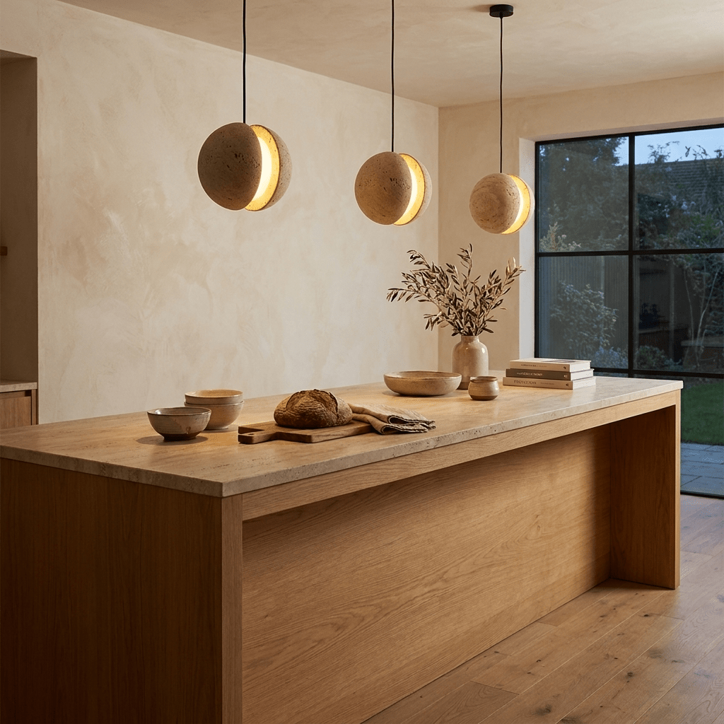 Tavanise Travertine Globe Pendant Lamp
