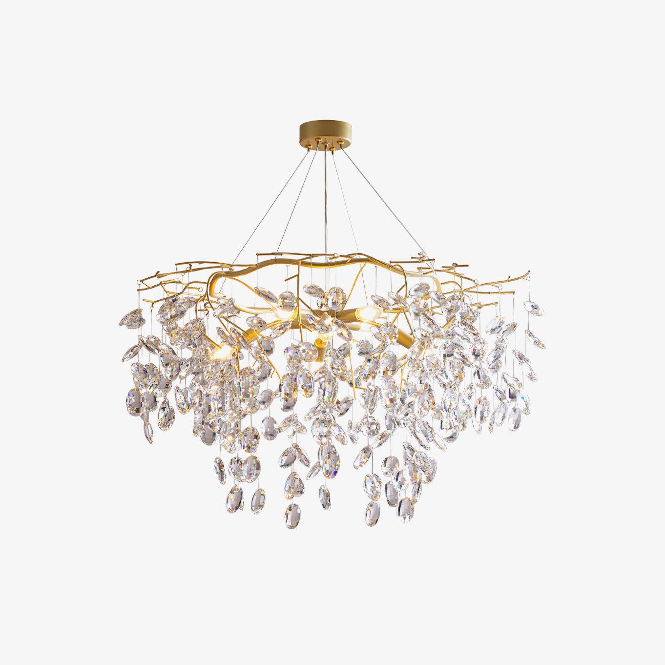 Luxirian Chandelier Crystal Branch Gold LED