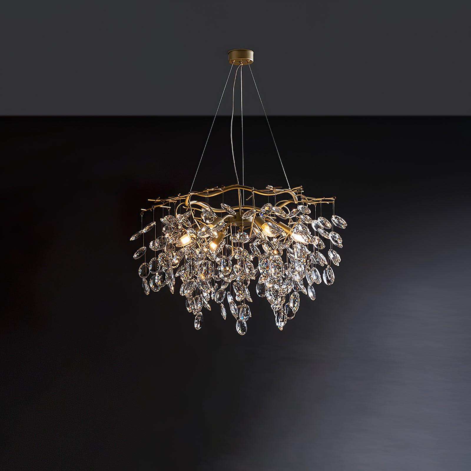 Luxirian Chandelier Crystal Branch Gold LED