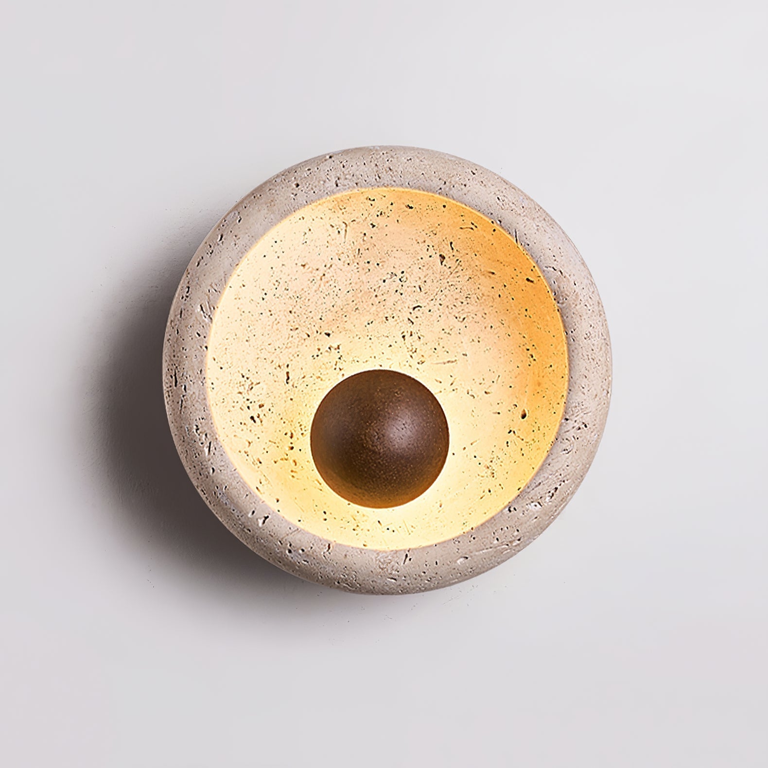 Serinaria Orb-Shaped Travertine Wall Light