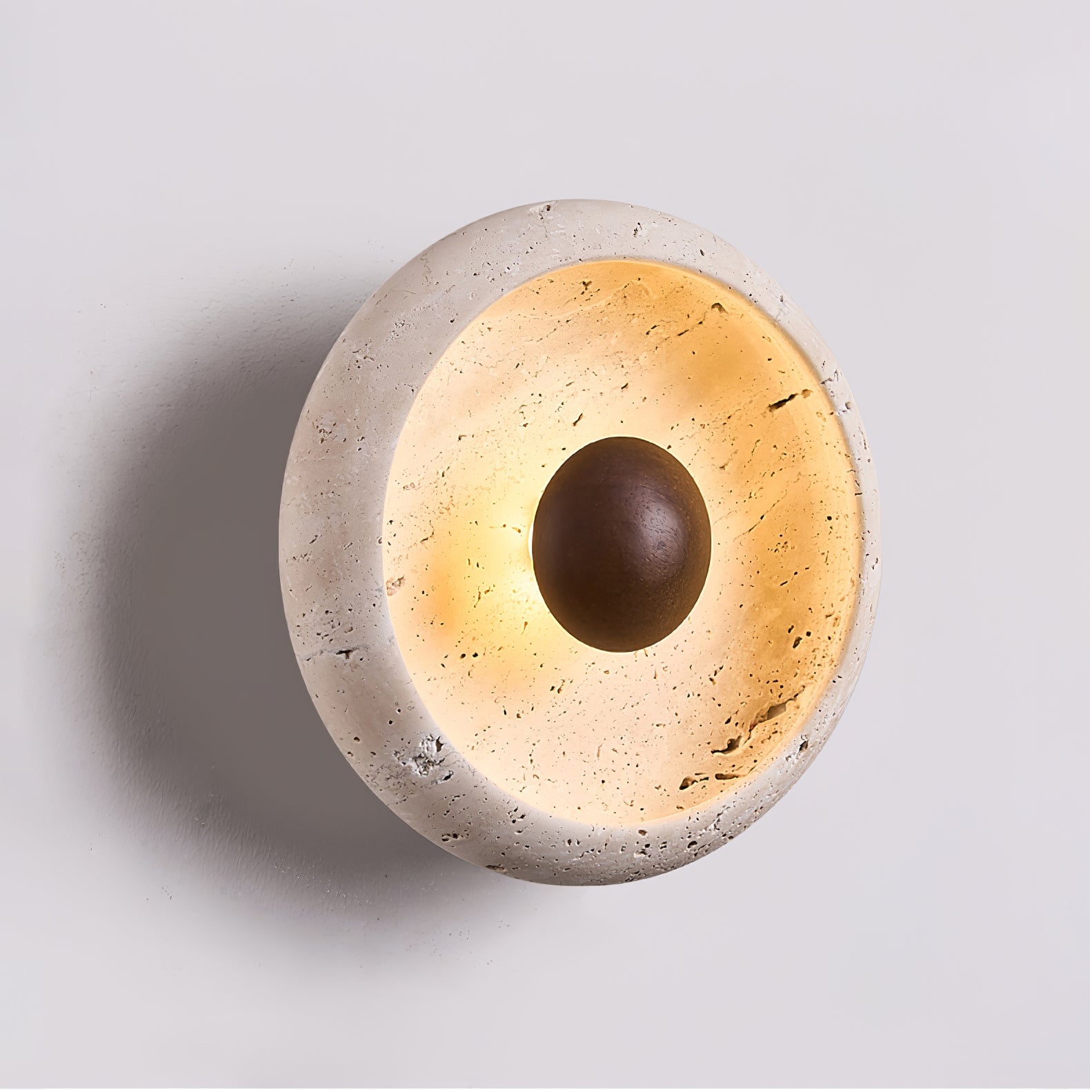Serinaria Orb-Shaped Travertine Wall Light