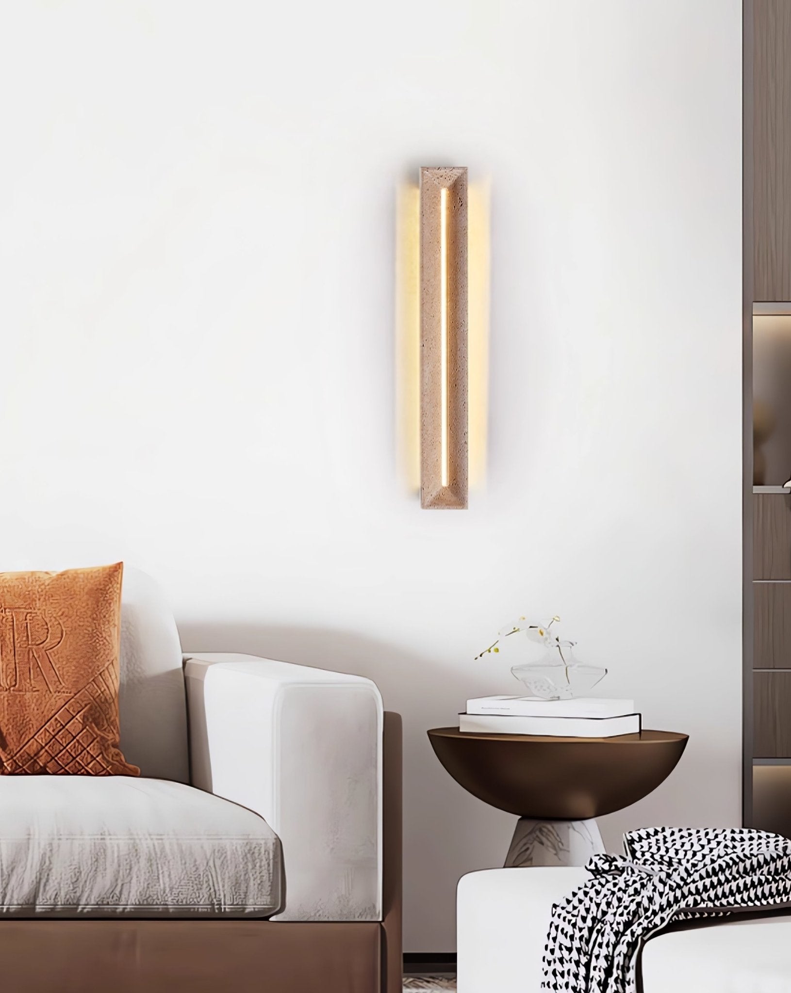 Dfi Minimalist Travertine Wall Light