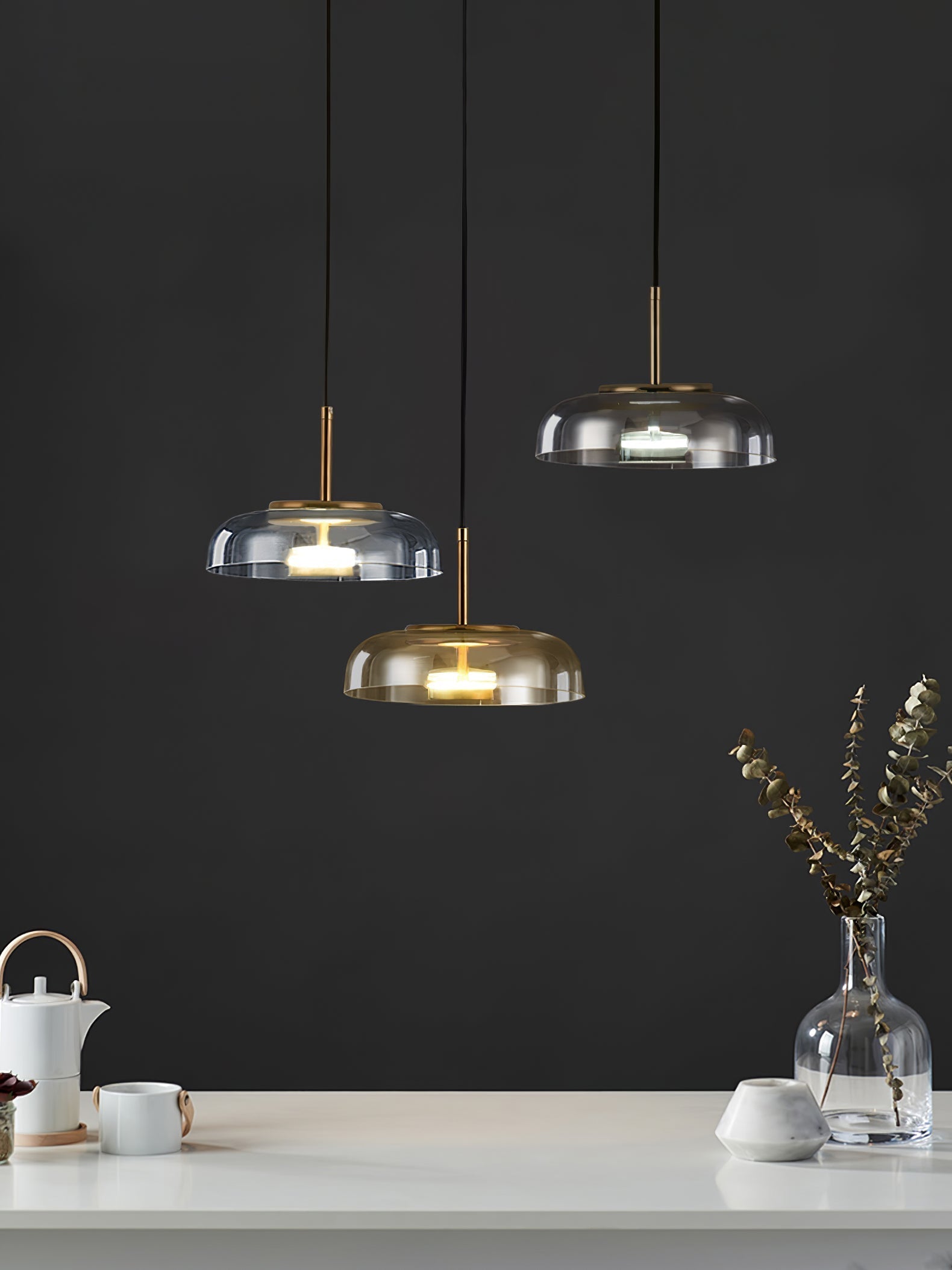 Liorenia Pendant Lamp Transparent Glass Sleek