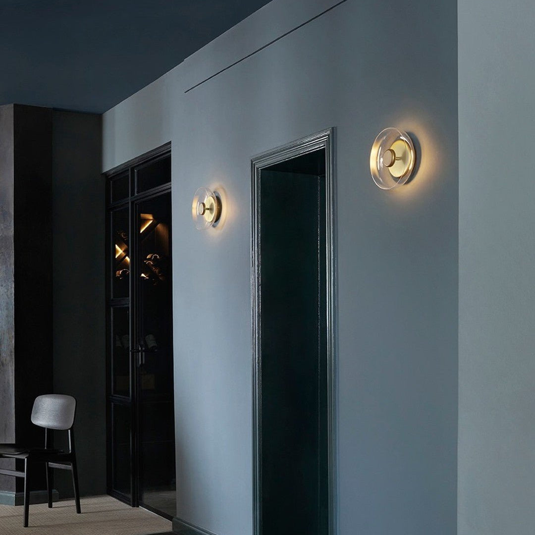 Aether Brass Glass Wall Light