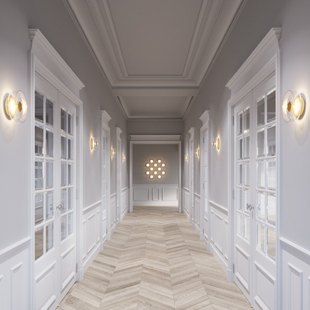 Aether Brass Glass Wall Light