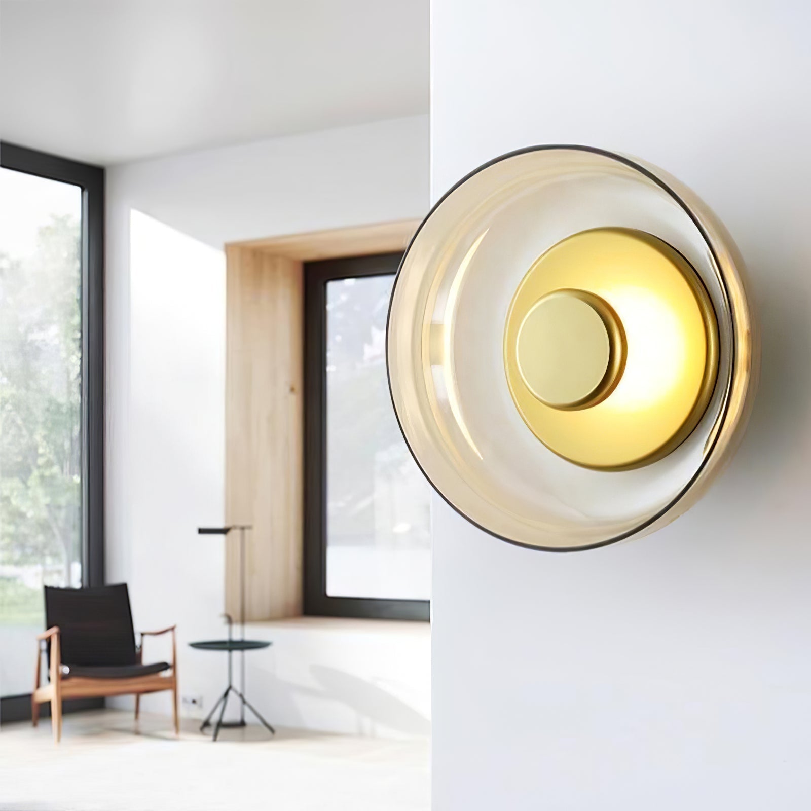 Aether Brass Glass Wall Light