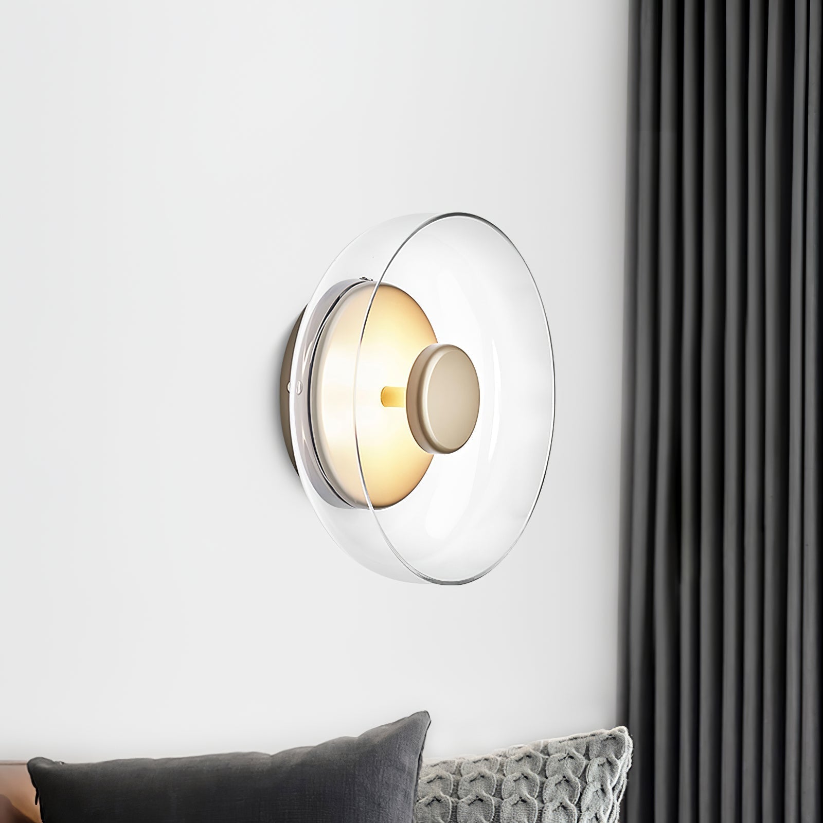 Aether Brass Glass Wall Light