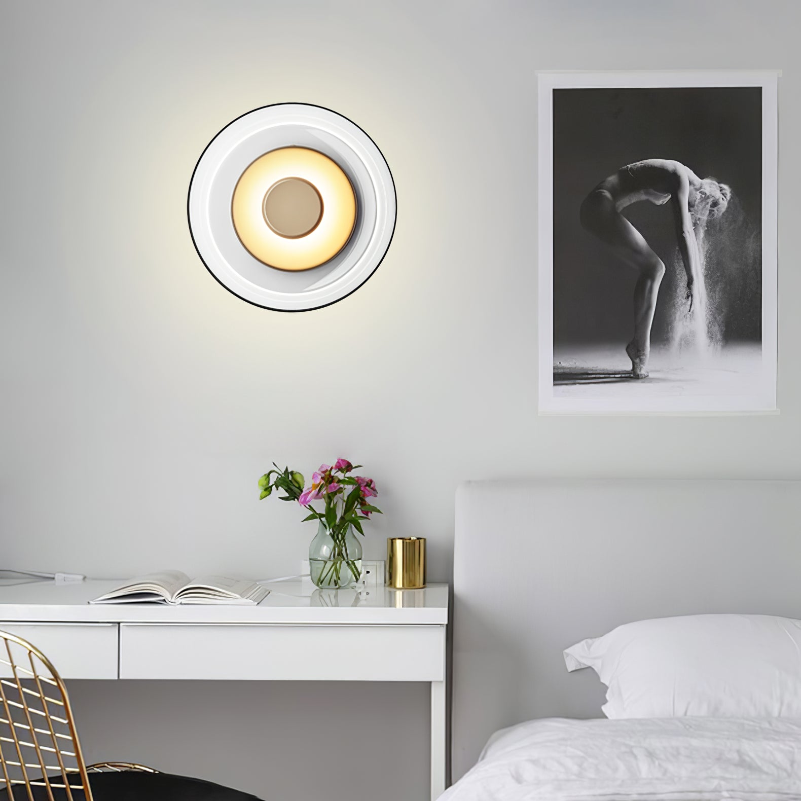 Aether Brass Glass Wall Light
