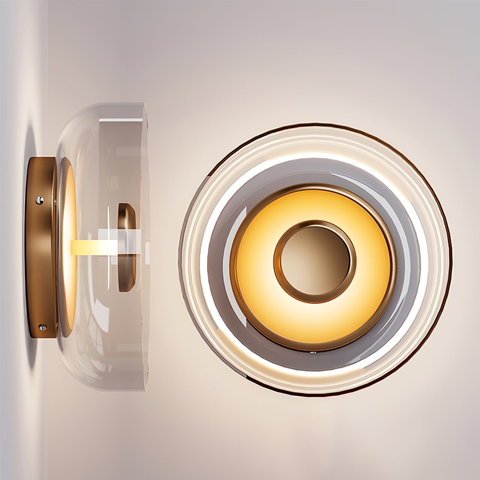 Aether Brass Glass Wall Light
