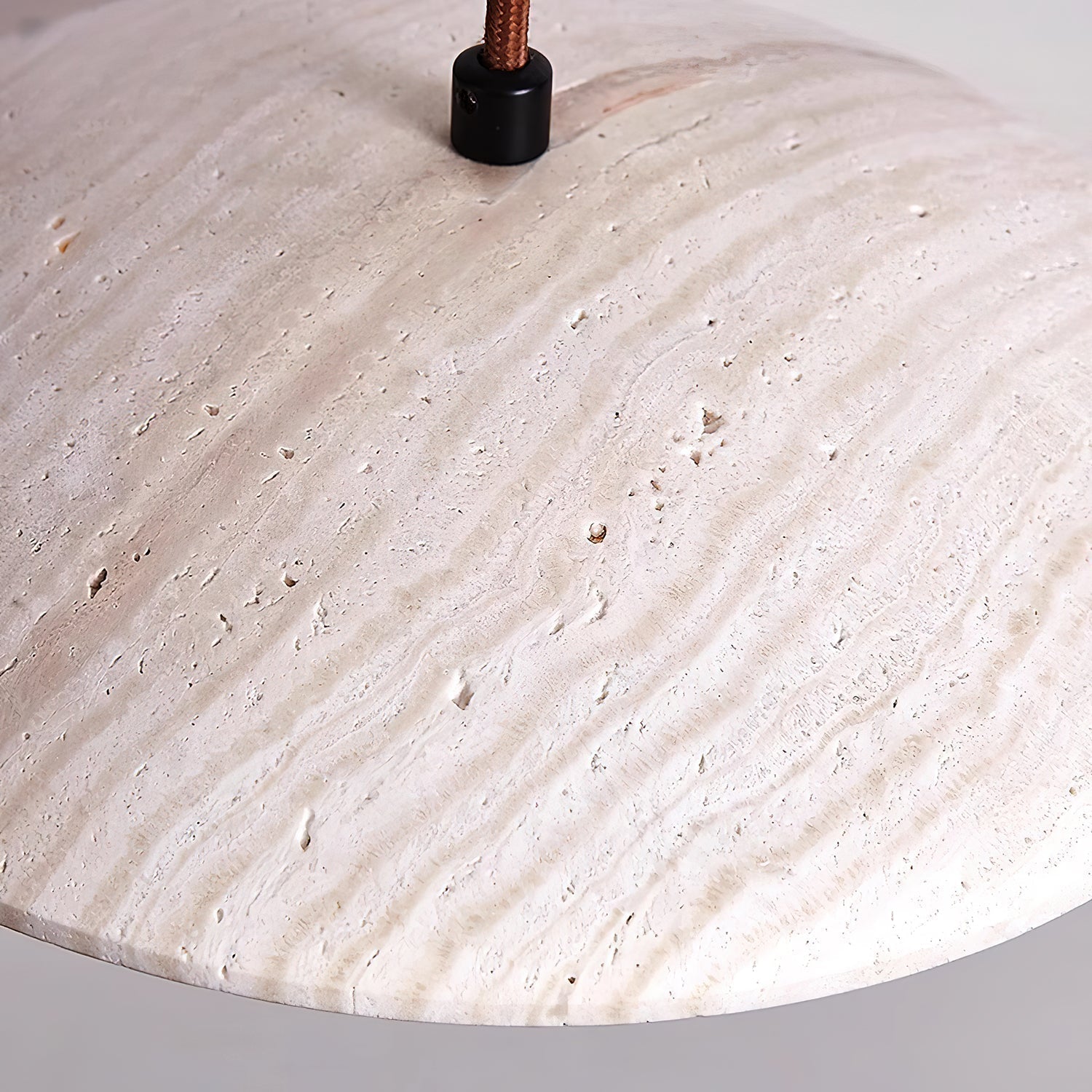 Bax Wide-Brim Travertine Pendant Light