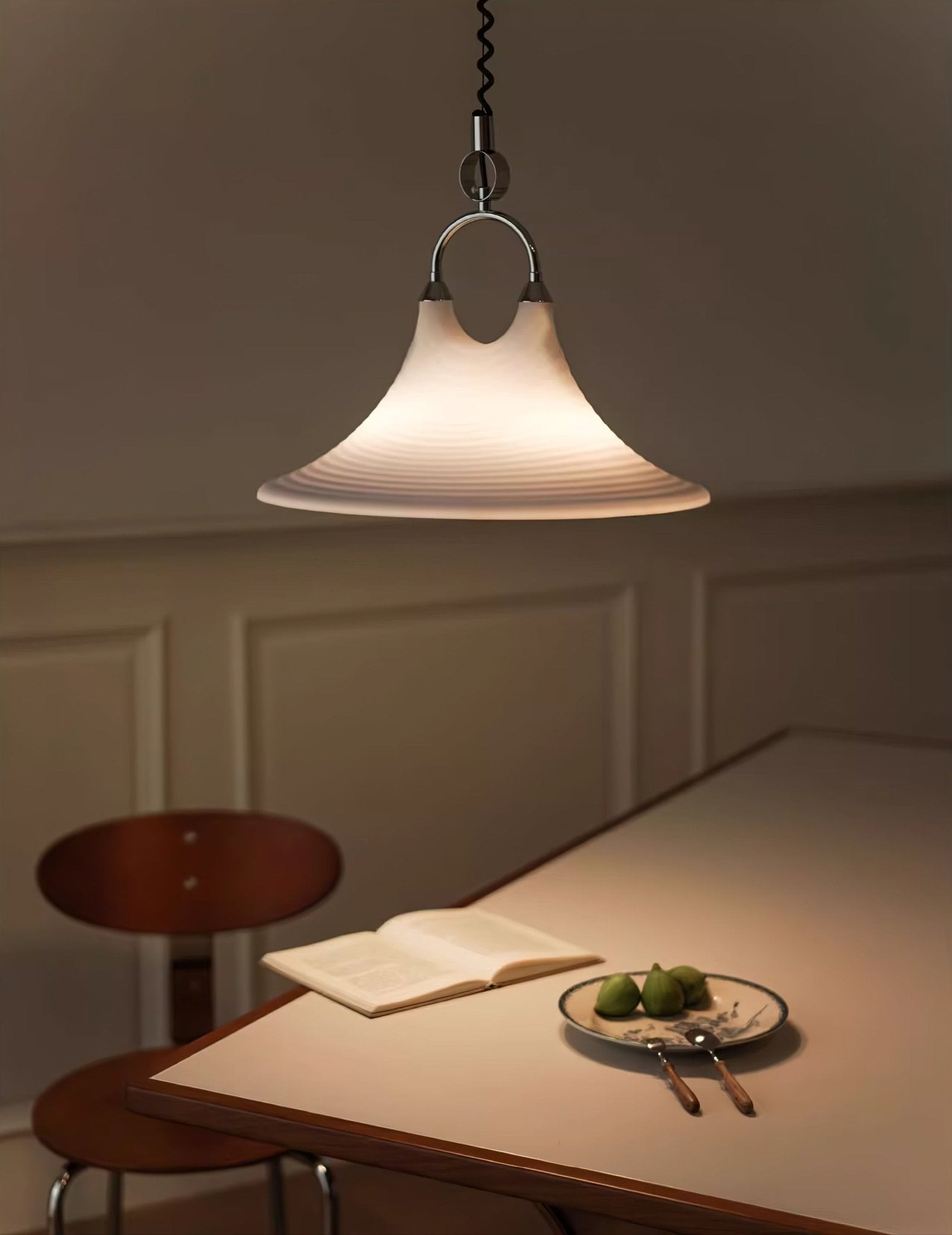 Aurmiros Modern Minimalist Swirl Glass Pendant Light