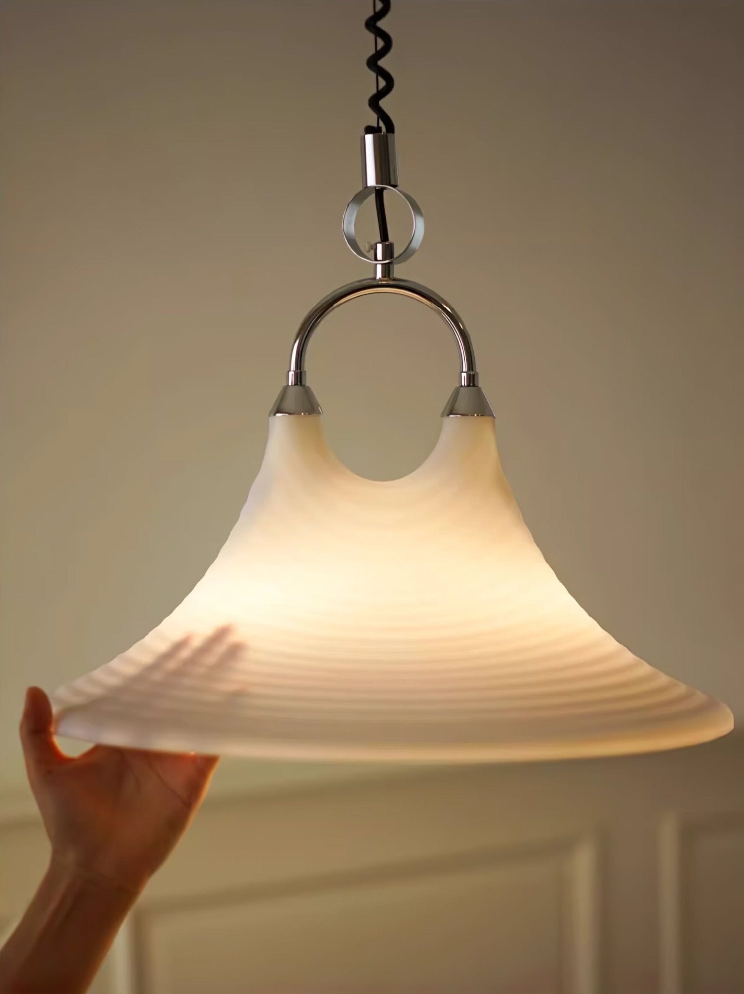 Aurmiros Modern Minimalist Swirl Glass Pendant Light