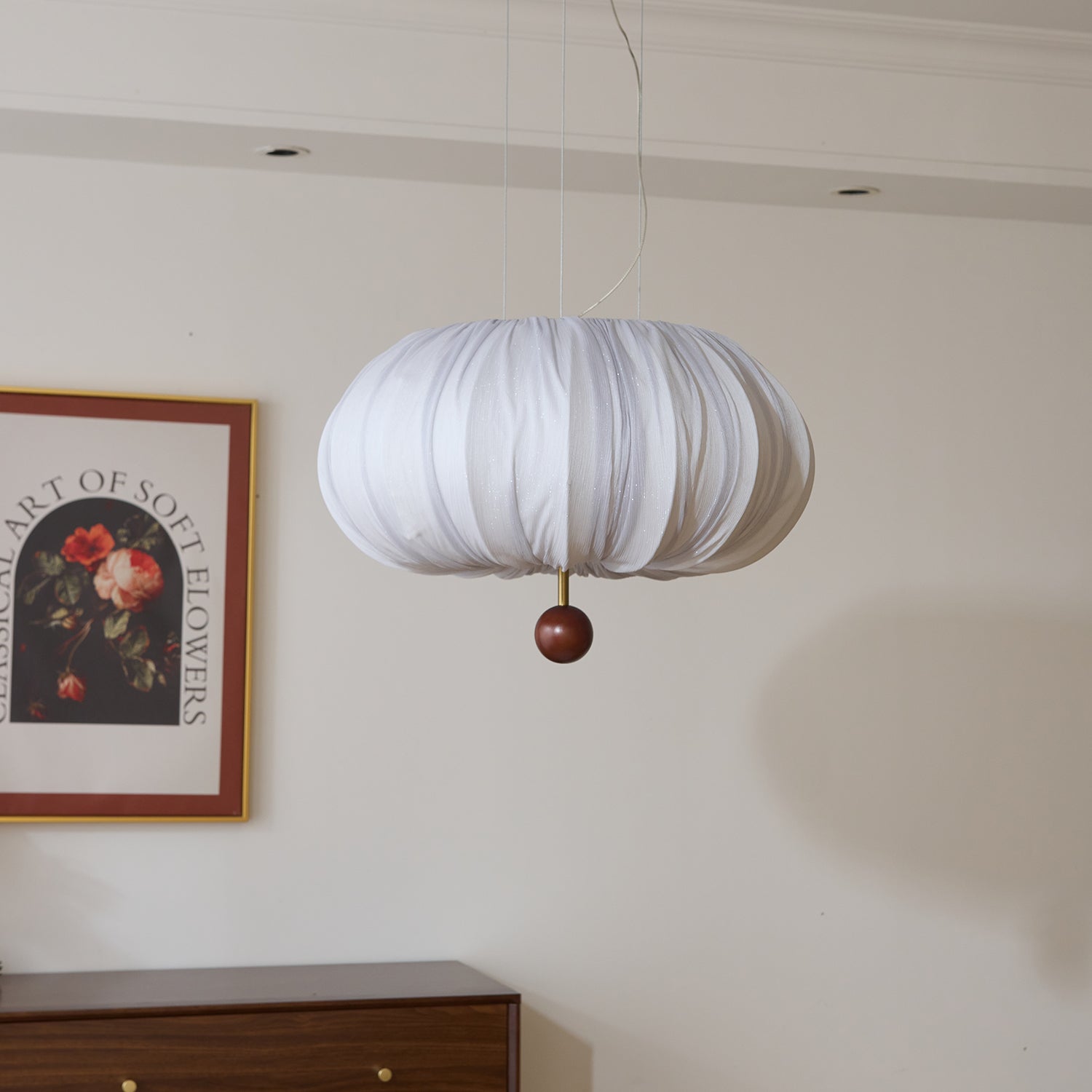 Vasilen Premium Nordic Art Balloon Wood Fabric Ceiling Light