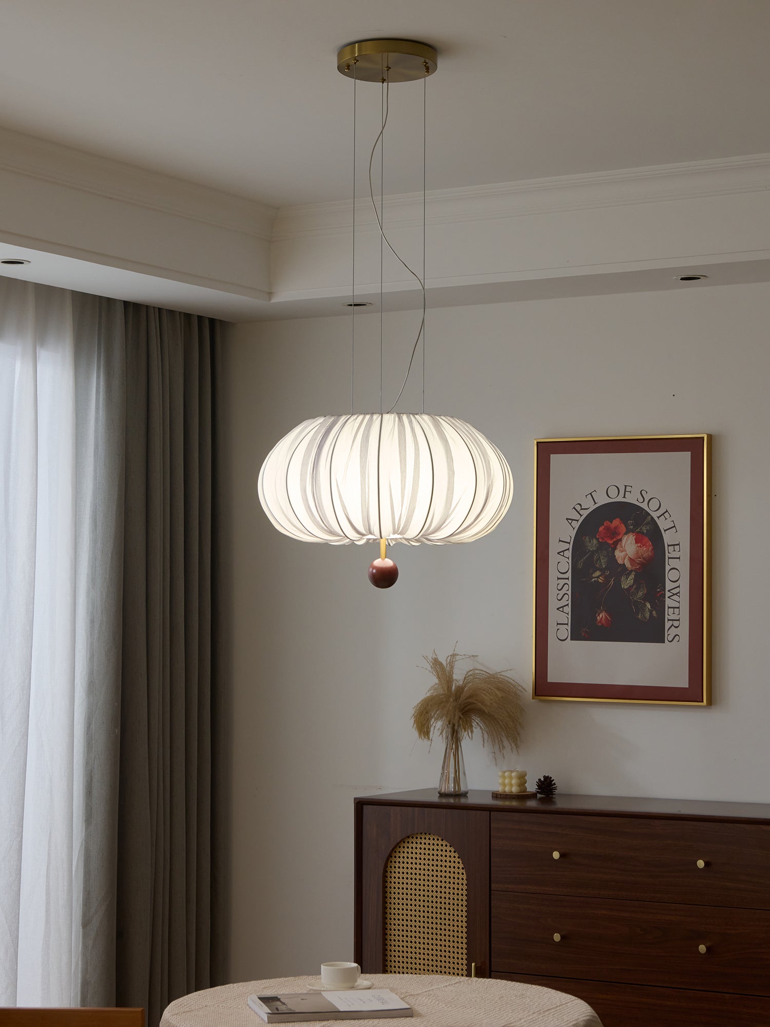 Vasilen Premium Nordic Art Balloon Wood Fabric Ceiling Light