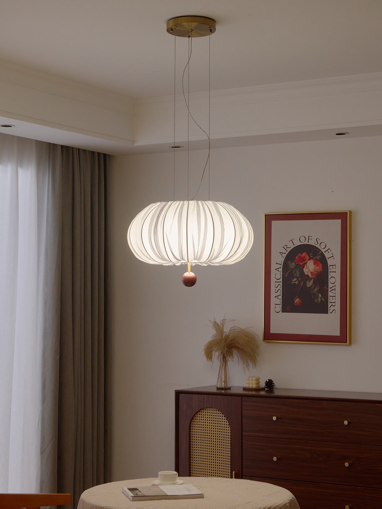 Vasilen Premium Nordic Art Balloon Wood Fabric Ceiling Light