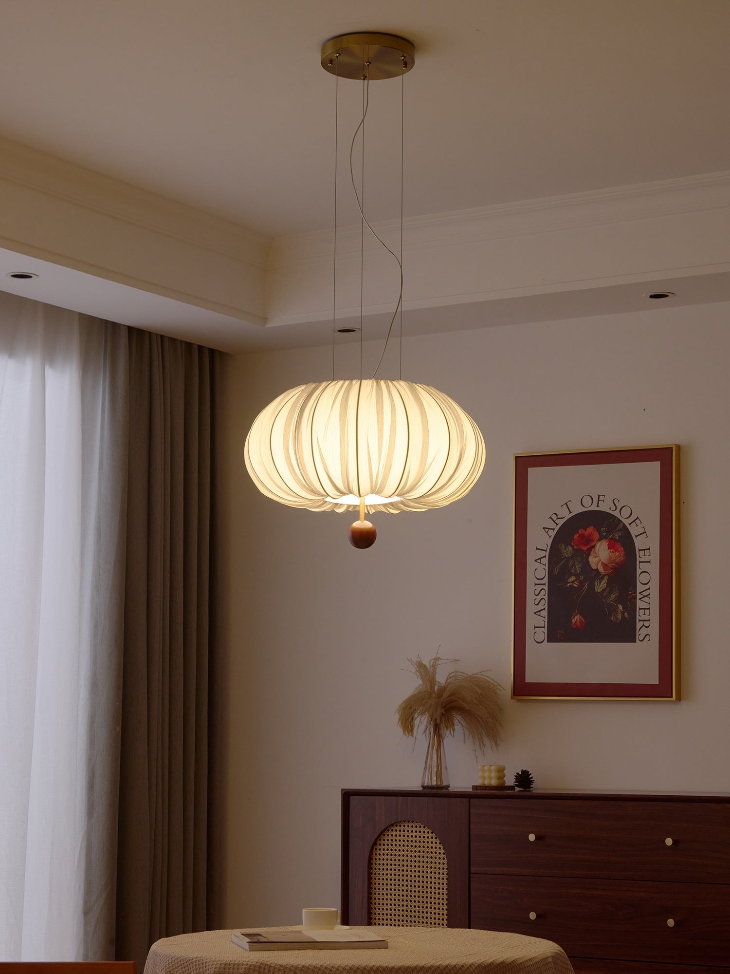 Vasilen Premium Nordic Art Balloon Wood Fabric Ceiling Light