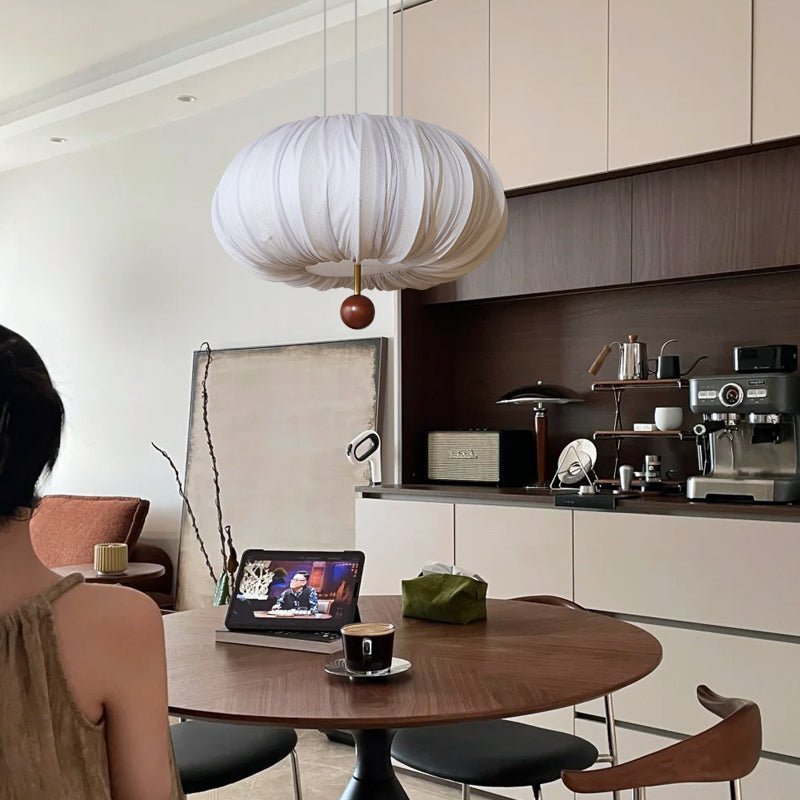 Vasilen Premium Nordic Art Balloon Wood Fabric Ceiling Light