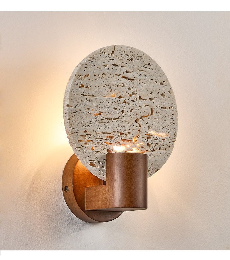 Taveiella Travertine Round Wall Light