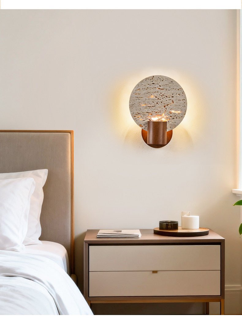 Taveiella Travertine Round Wall Light