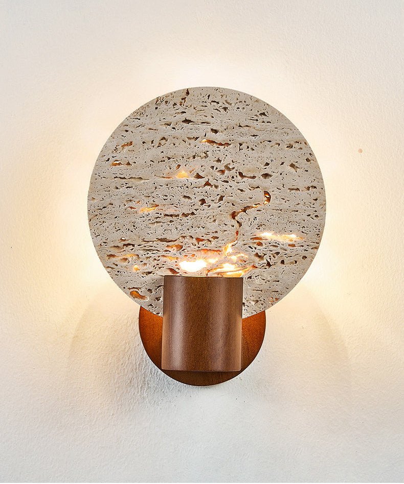 Taveiella Travertine Round Wall Light