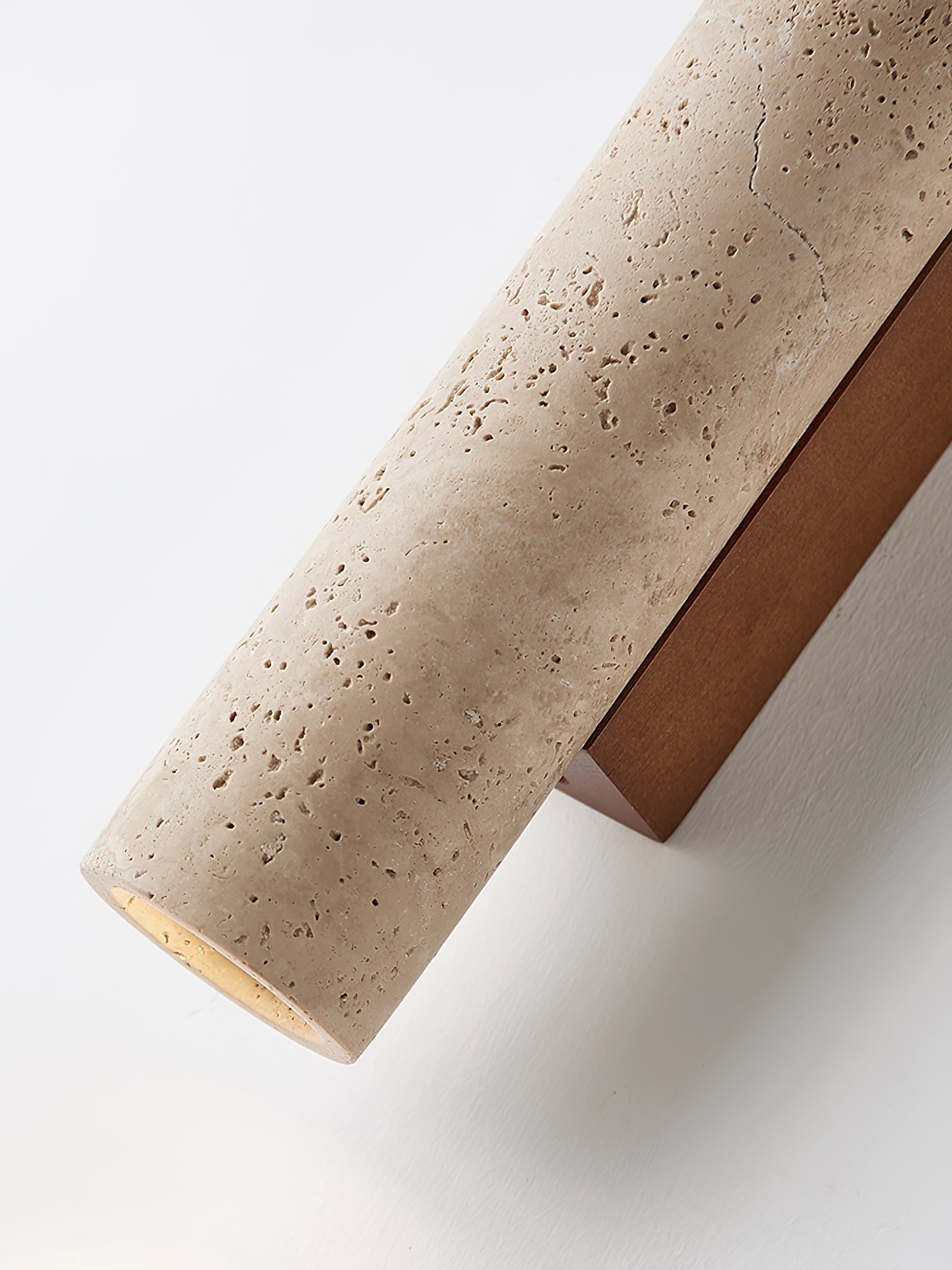 Seranise Slim Cylinder Travertine Wall Light